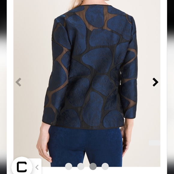 CHICO'S Traveler Giraffe Print Organza Jacquard Jacket - Picture 2 of 6